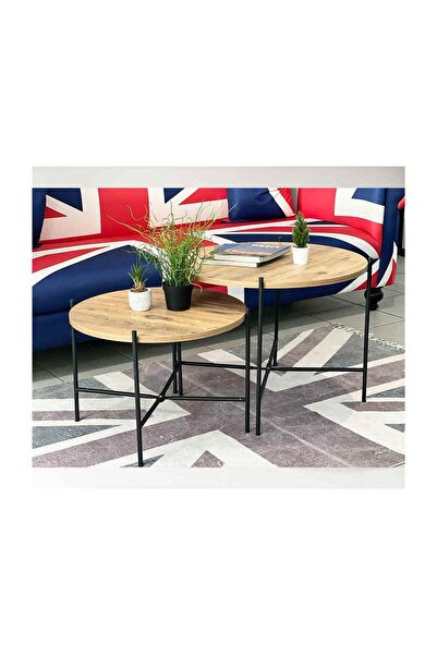 Weblonya Sehpa Yuvarlak Orta Zigon Sehpa Dekoratif Mobilya 5185