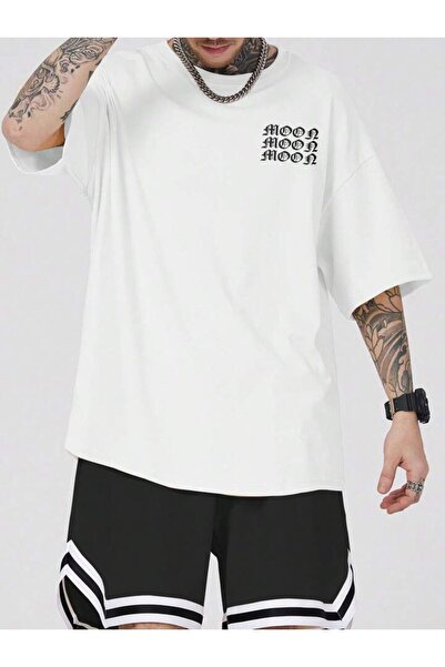 AFROGİYİM Ανδρικό μπλουζάκι Our World In Your Eyes με στάμπα Oversize