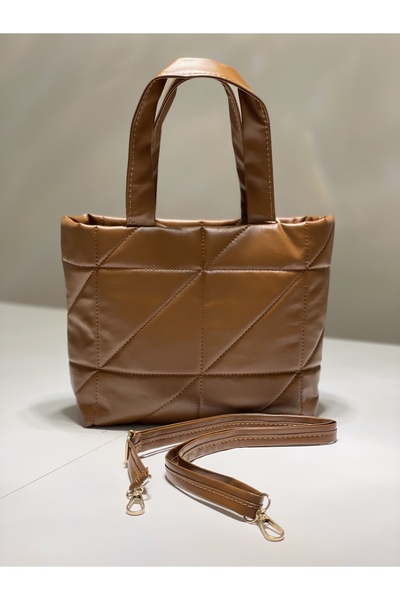 PurpleART Dámský opálený embosovaný prošívaný pouf Nafukovací popruh z umělé kůže Taška do ruky a přes rameno