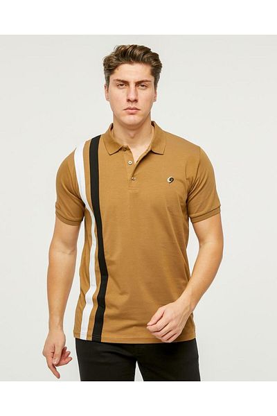 Rey Polo 70 PAIRS OF STRIPES DETAIL POLO NECK T-SHIRT