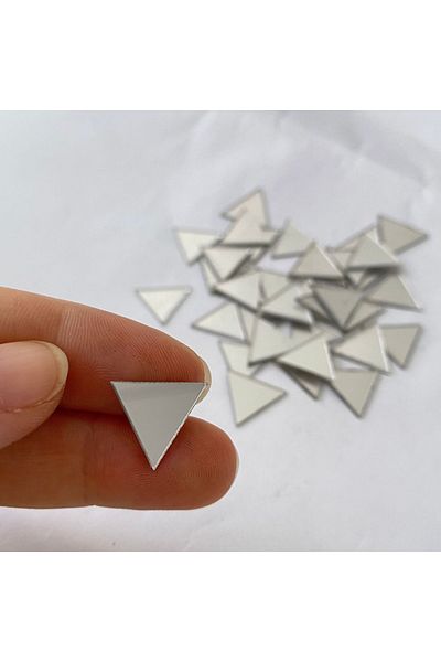 Proton 1.5cm Triangle Silver Color Mosaic Mirror 100 Pieces
