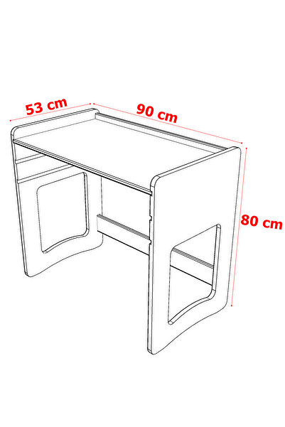 zeo wood design Yükseklik Ayarlı, Mdf Çalışma Masası 90*53 Cm Beyaz