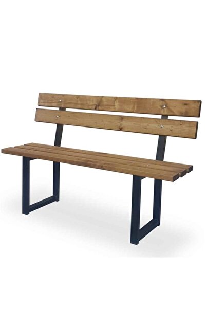 Abronya Sırtlı Bench Demir Bank Ayağı Ahşap Bahçe Balkon Bankı