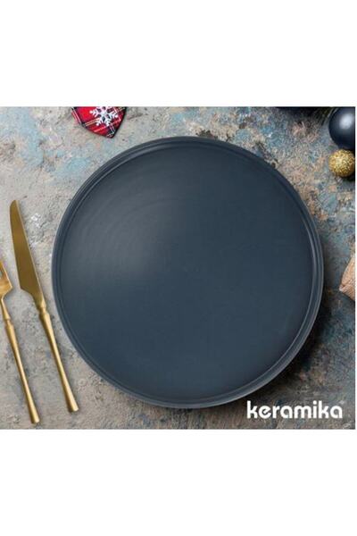 Keramika 27 Cm Stackable Blue Magic Servis Tabağı Mat Mavi