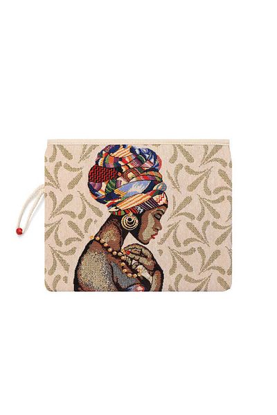 Bursa İpek Afro Pattern Tapestry Handbag