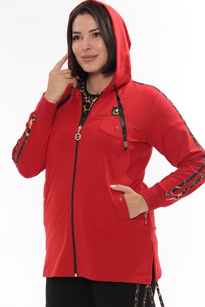WND SPORT Leopard Print 3-Piece Wnd Women's Tracksuit Set with Slits on the Sides