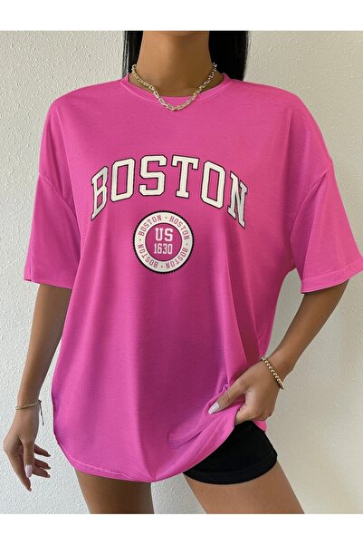 MOONBULL Koszulka unisex z nadrukiem Boston US-1630