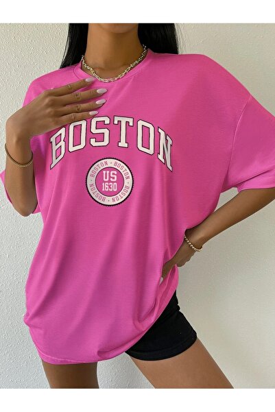 MOONBULL Koszulka unisex z nadrukiem Boston US-1630