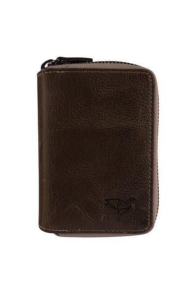 Garbalia Unisex Green Fargo Vintage δερμάτινο χαρτοφυλάκιο χρημάτων με φερμουάρ