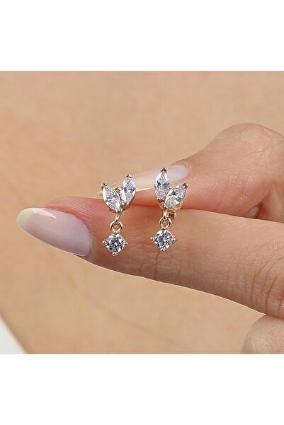 Mia Vento Işıltı Tomurcuğu Rose Renk Gümüş Küpe