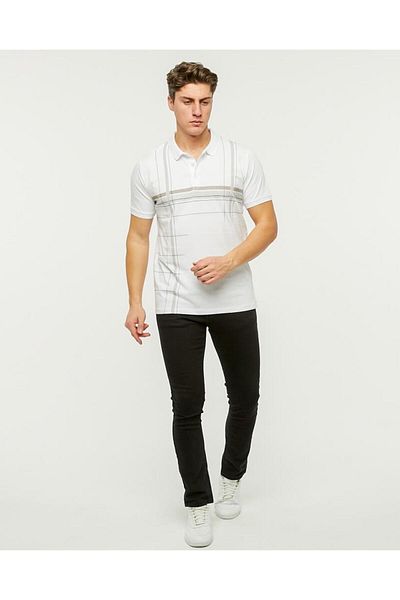 Rey Polo 81 PRINT DETAIL POLO NECK T-SHIRT