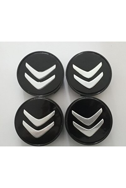 DURU DORUK Jant Göbeği Citroen 65/62 Uyumlu 62mm Yuva) Uyumlu 4'lü Set Siyah