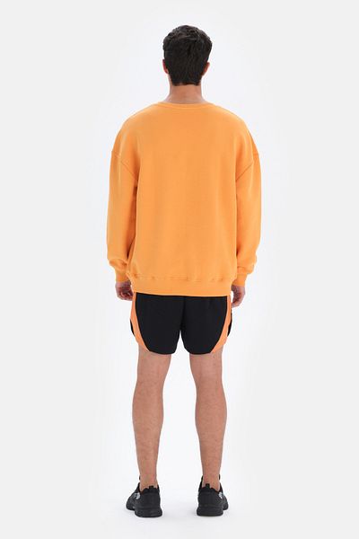 Dagi Orangefarbenes Herren-Sweatshirt mit Taschendetails