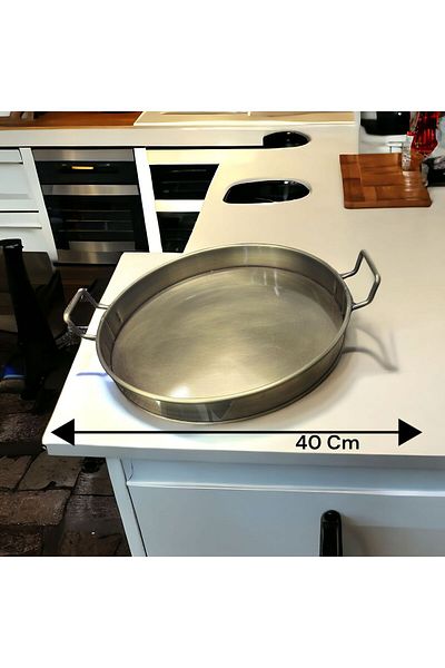 LUCKYHOMES Gold Plated Round Tray 40 Cm