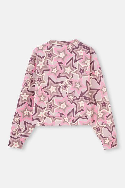 Dagi Hanorac de scuba cu imprimeu cu stele, cu guler în picioare, multicolor