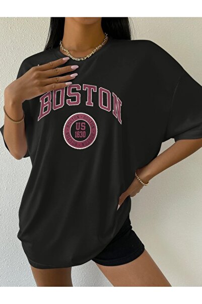 MOONBULL Koszulka unisex z nadrukiem Boston US-1630