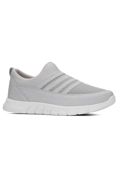 Nstil Casual Women's Men's Ice Gray Sneaker Rubber Lace up Mesh Breathable Sports Shoes 858
