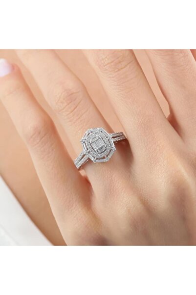 Mia Vento Pırlanta Montür Baget Mevsimi Gümüş Yüzük