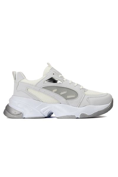 SUNSTEP Pantofi sport Vientto cu șireturi pentru femei, alb argintiu 3404