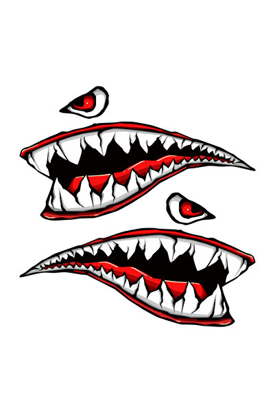 Quart Aksesuar 19 x 10 cm Köpek Balığı Shark Sticker Motor Araba Kask Laptop Sticker