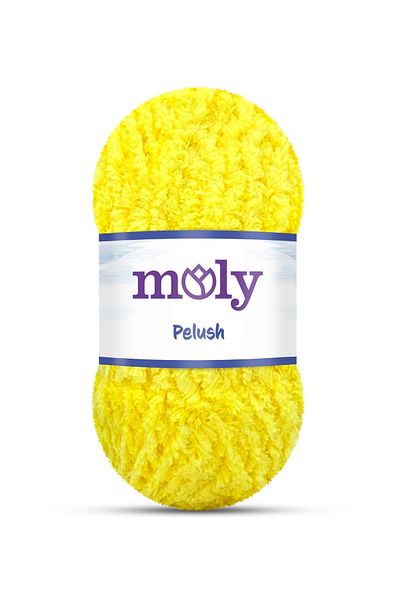 Moly 100Gr Plush Feather Knitting Thread - Yellow (045)