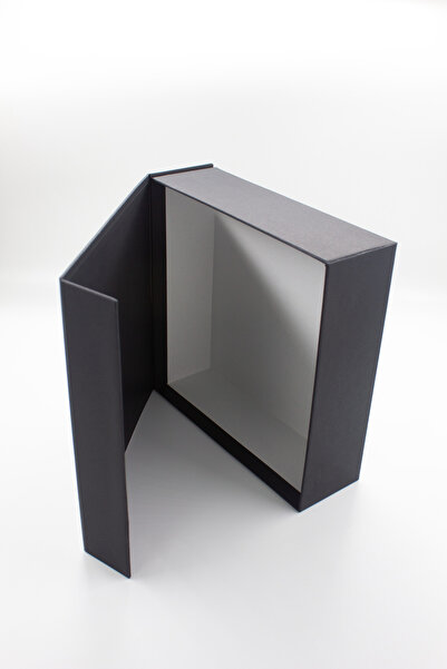 carton box Karton Kutu Siyah Mıknatıslı Kutu Hediye Kutusu (25x25x8