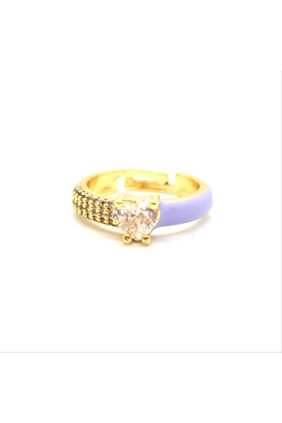 Pag accessories قلب نموذج الزركون حجر المينا خاتم المرأة قابل للتعديل