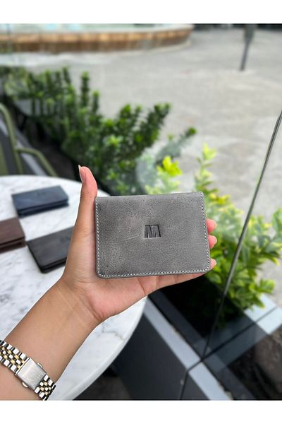 MFT Leather Design Ανδρικό πορτοφόλι από αντίκα δερμάτινο - FOCUS Γνήσιο, Γκρι (9853)
