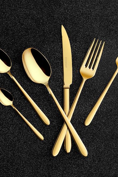 Amboss Rigel Shine Gold 36 Piece Fork Spoon Knife Set - Rıg -0380