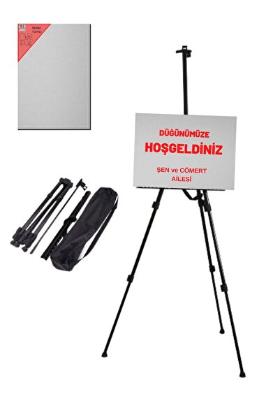 O&S Oyun ve Sanat Eğlen-Üret Çantalı Katlanır Metal Şövale (şövalye Seti), Hoşgeldiniz Stant (standı)