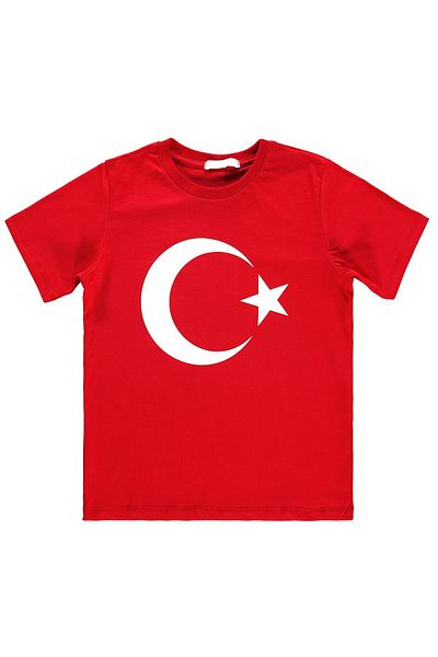 LUSANA 5-15 Years Old Turkish Flag Summer T-shirt - April 23 T-shirt - October 29 T-shirt