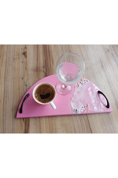 DENİZDEN ESİNTİLER Wave Effect Epoxy Coated Wooden Tray