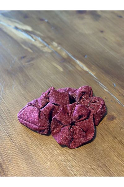 Dema Set of 3 Glitter Fabric Red Color Elastic Buckles