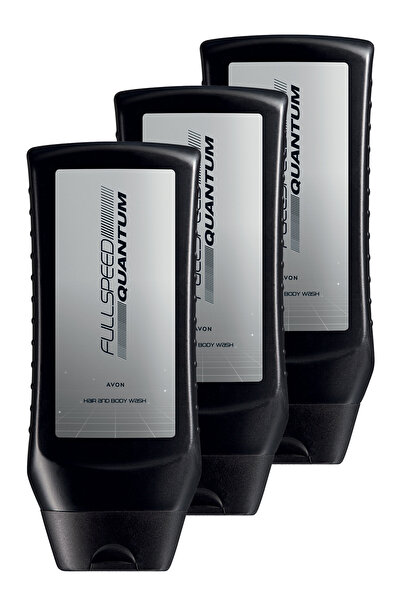 AVON Full Speed Quantum Erkek Saç ve Vücut Şampuanı 250 Ml. Üçlü Set