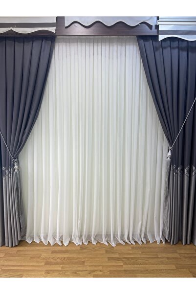 elis perde ELİS PERDE Simli Bambu Tül Perde 1/2.5 Pile Ütü istemez ELİS119v02SİM