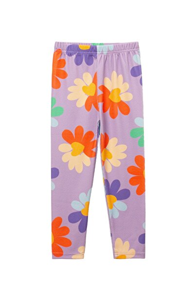 Kidiba Εποχιακό κοριτσίστικο κολάν με ριμπ λουλούδια 6-9 ετών