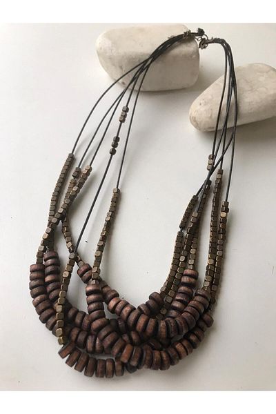 azra takı tasarım Handmade Wooden Women's Coffee Necklace