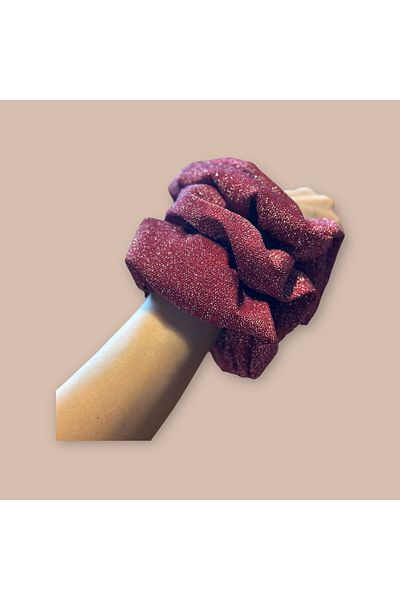 Dema Set of 3 Glitter Fabric Red Color Elastic Buckles