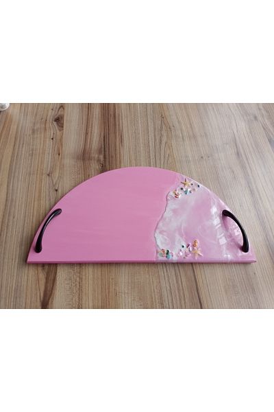 DENİZDEN ESİNTİLER Wave Effect Epoxy Coated Wooden Tray