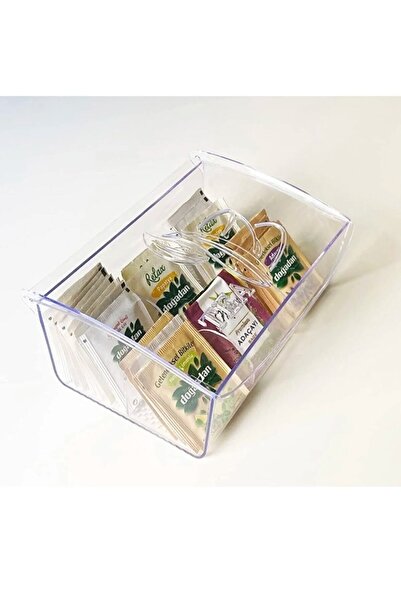 AHİR TİCARET Detachable 6-Compartment Transparent Lid Tea-Jewelry Box