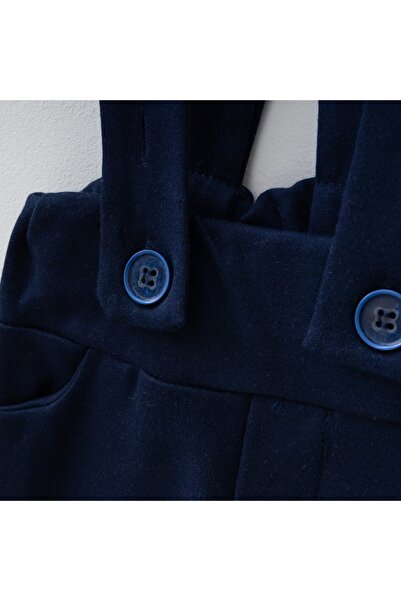 Mert Baby Navy Blue Belted Bow Tie Salopet