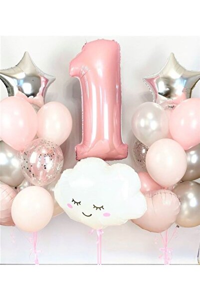 MERİ PARTİ 1 YAŞ PEMBE KIZ ÇOCUGU KONEPT DOĞUM GÜNÜ 1 YAŞ BALON DOĞUM GÜNÜ BU...