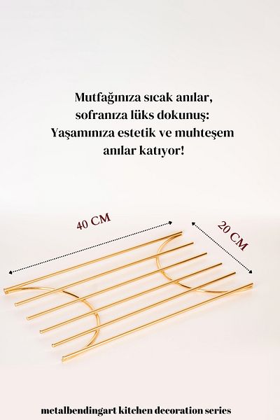 mba decor metal bending art Ray Model Gold Large Size Pot Trivet Pot Mat Metal Trivet Tableware Kitchen Decoration