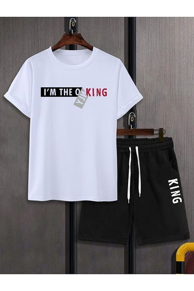 Sky Light Unisex Printed Shorts Set