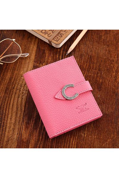 SEPTWOLVES Genuine Leather Pink Women's Card Holder and Wallet