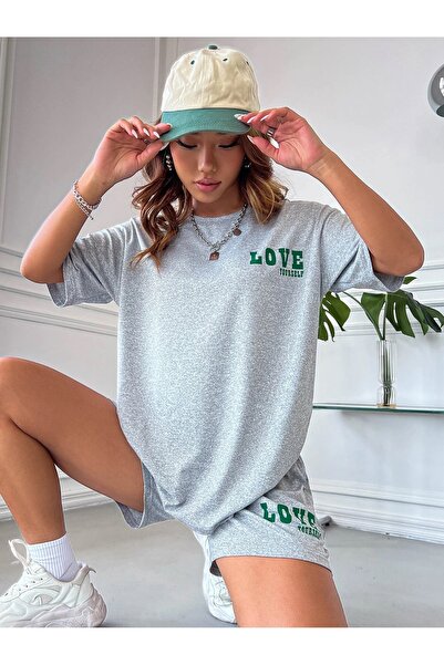 MOONBULL Σετ μπλουζάκι-σορτς Γυναικεία Love Yourself Printed