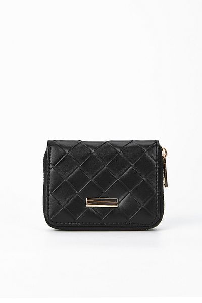 minebag Mini Diamond Pattern Azog ZC117 Women's Wallet Black