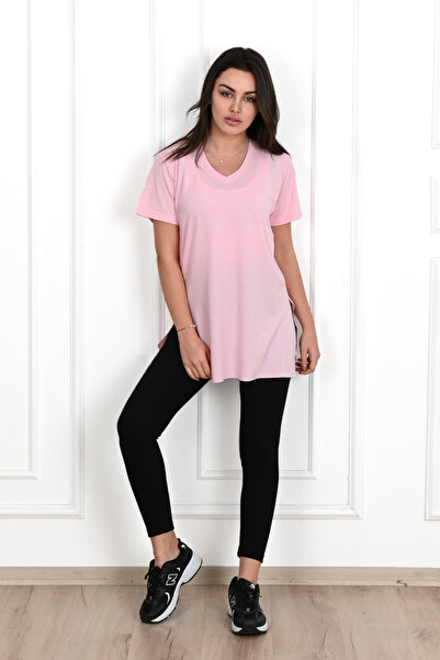 Koza Butik Γυναικείο μπλουζάκι με λαιμόκοψη σε σχήμα V 8783-22