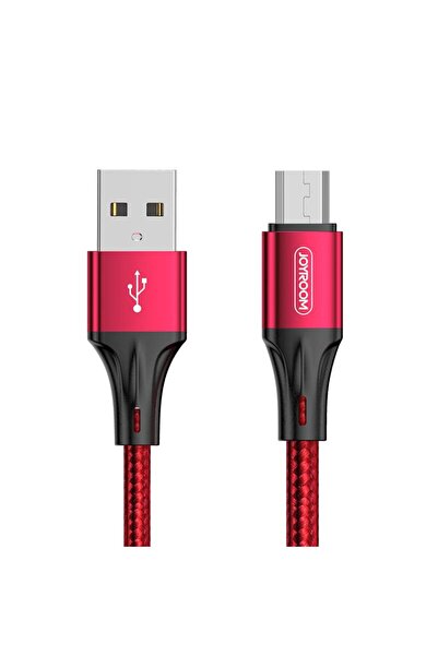 Joyroom S-1230n6 Mikro Hızlı Şarj Ve Data Kablosu Örgü 3a 1.2m Kırmızı