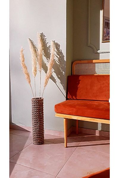 Egindra 60 cm Metal Wire Mesh Braided Pampas Vase - Special Design